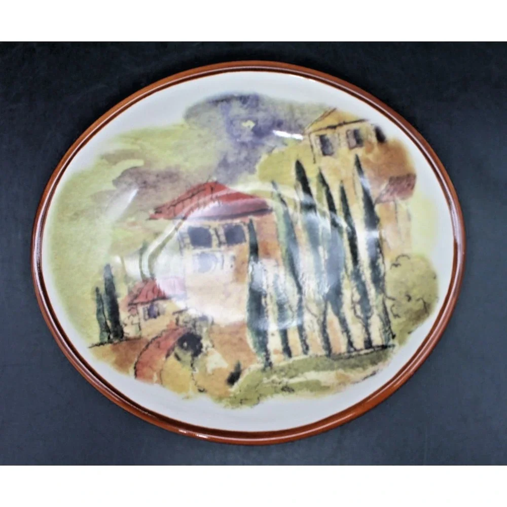 Williams Sonoma Tuscan Villa Plate Set 3 Portugal Hand Painted Style